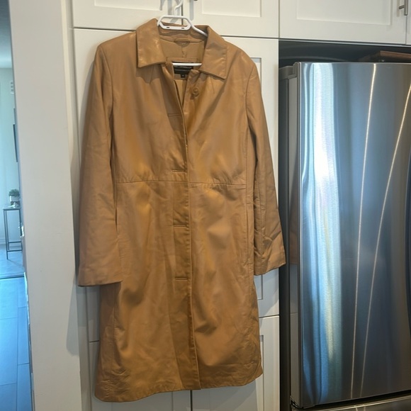 Bod & Christensen Leather 3/4 Trench Coat Style Button Down Women size 14 - Picture 6 of 17